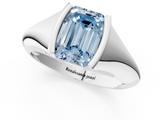White gold Fancy Blue Emerald  Solitaire Tension Set Diamond Ring_21