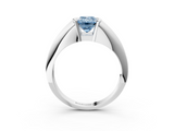 White gold Fancy Blue Emerald  Solitaire Tension Set Diamond Ring_23