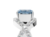 White gold Fancy Blue Emerald  Solitaire Twist Band Pavé Diamond Engagement Ring_37