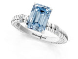 White gold Fancy Blue Emerald  Solitaire Twisted Band Prong Set Engagement Ring_56
