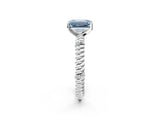 White gold Fancy Blue Emerald  Solitaire Twisted Band Prong Set Engagement Ring_57