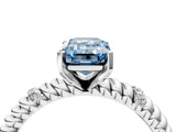 White gold Fancy Blue Emerald  Solitaire Twisted Band Prong Set Engagement Ring_59