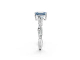 White gold Fancy Blue Emerald  Solitaire Twisted Pave Diamond Ring with Four-Prong Setting_28