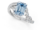 White gold Fancy Blue Emerald  Solitaire with Pavé Twist Band and Four-Prong Setting_59