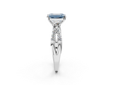 White gold Fancy Blue Emerald  Three-Stone Diamond Ring with Pavé Split Shank and Four-Prong Setting_64