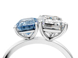 White gold Fancy Blue Emerald  and Emerald Cut Toi Moi Ring with Prong Setting_50