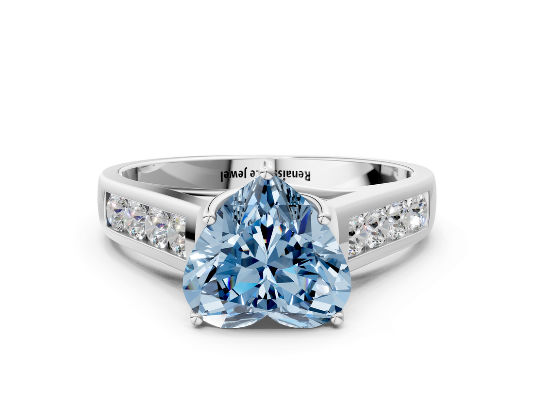 White gold Fancy Blue Heart  Brilliant Channel-Set Solitaire Ring with Four-Prong Setting_20