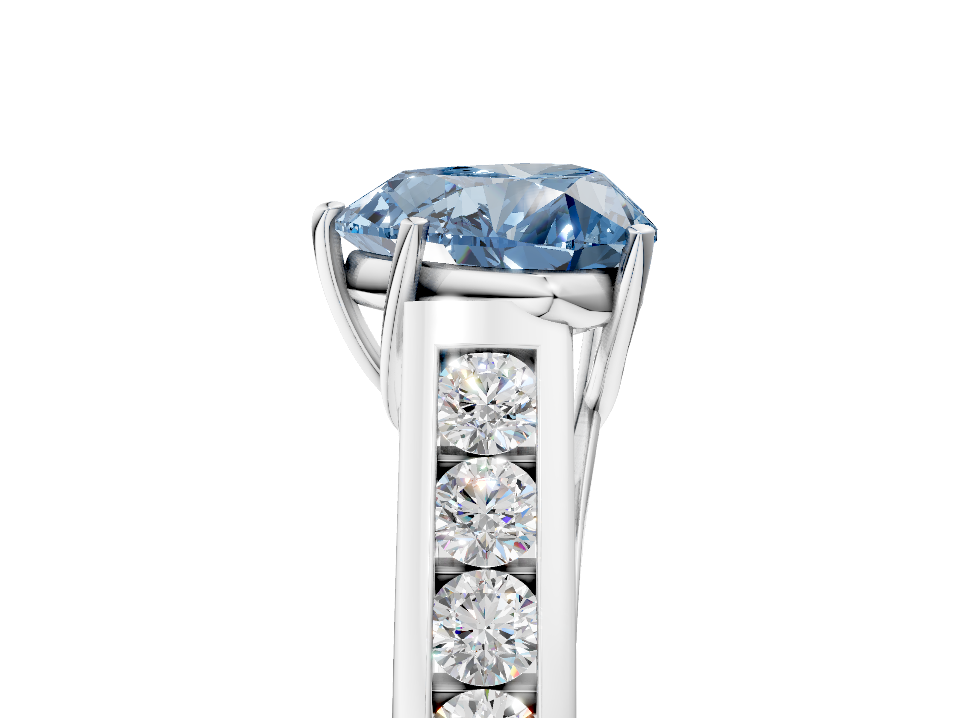White gold Fancy Blue Heart  Brilliant Channel-Set Solitaire Ring with Four-Prong Setting_25