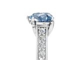 White gold Fancy Blue Heart  Brilliant Cut Diamond Engagement Ring with Pavé Band and Four-Prong Setting_101