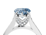 White gold Fancy Blue Heart  Brilliant Cut Diamond Engagement Ring with Pavé Band and Four-Prong Setting_95