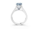 White gold Fancy Blue Heart  Brilliant Cut Diamond Engagement Ring with Pavé Band and Four-Prong Setting_99
