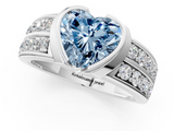White gold Fancy Blue Heart  Brilliant Diamond Channel Set Wide Band Ring with Bezel Setting_20