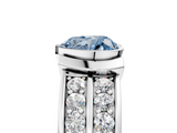 White gold Fancy Blue Heart  Brilliant Diamond Channel Set Wide Band Ring with Bezel Setting_24