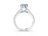 White gold Fancy Blue Heart  Brilliant Diamond Solitaire with Pavé Band and Four-Prong Setting 3