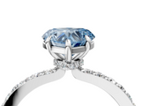White gold Fancy Blue Heart  Brilliant Pavé Band Solitaire with Four-Prong Setting_45
