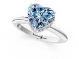White gold Fancy Blue Heart  Brilliant Solitaire Engagement Ring with Six-Prong Setting and Classic Band_21