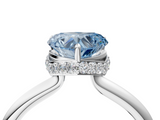 White gold Fancy Blue Heart  Brilliant Solitaire Engagement Ring with Six-Prong Setting and Classic Band_24