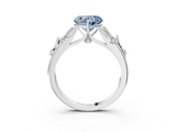 White gold Fancy Blue Heart  Brilliant Solitaire with Leaf Motif Band and Four-Prong Setting_65