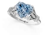 White gold Fancy Blue Heart  Brilliant Solitaire with Pave Band and Four-Prong Setting_21