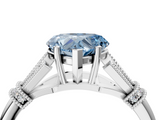 White gold Fancy Blue Heart  Brilliant Solitaire with Pave Band and Four-Prong Setting_24