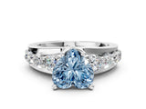 White gold Fancy Blue Heart  Brilliant Solitaire with Side Stones on a Pave Band and Four-Prong Setting_24