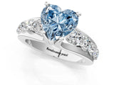White gold Fancy Blue Heart  Brilliant Solitaire with Side Stones on a Pave Band and Four-Prong Setting_61