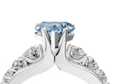 White gold Fancy Blue Heart  Brilliant Solitaire with Side Stones on a Pave Band and Four-Prong Setting_66
