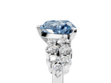 White gold Fancy Blue Heart  Cluster Diamond Engagement Ring with Pavé Band and Four-Prong Setting_33