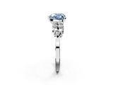 White gold Fancy Blue Heart  Cluster Diamond Engagement Ring with Pavé Band and Four-Prong Setting_34