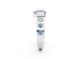 White gold Fancy Blue Heart Cut Brilliant Channel-Set Diamond Ring with Bezel Prong Setting_14
