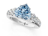 White gold Fancy Blue Heart Cut Brilliant Diamond Pavé Band with Six-Prong Setting_13