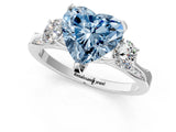 White gold Fancy Blue Heart Cut Brilliant Three-Stone Diamond Ring with Pavé Band and Four-Prong Setting_16