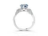 White gold Fancy Blue Heart Cut Brilliant Three-Stone Pave Band with Four-Prong Setting_3