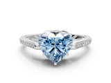 White gold Fancy Blue Heart  Cut Cathedral Pave Diamond Engagement Ring with Six-Prong Setting_32