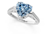 White gold Fancy Blue Heart  Cut Cathedral Pave Diamond Engagement Ring with Six-Prong Setting_33