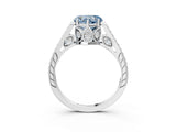 White gold Fancy Blue Heart  Cut Cathedral Pave Diamond Engagement Ring with Six-Prong Setting_35