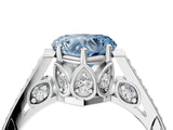 White gold Fancy Blue Heart  Cut Cathedral Pave Diamond Engagement Ring with Six-Prong Setting_36