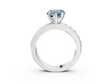 White gold Fancy Blue Heart  Cut Channel Set Diamond Engagement Ring with Four-Prong Setting_248