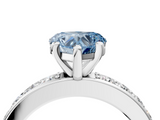 White gold Fancy Blue Heart  Cut Channel Set Diamond Engagement Ring with Four-Prong Setting_249
