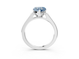 White gold Fancy Blue Heart  Cut Channel Set Solitaire Engagement Ring with Four-Prong Setting_221