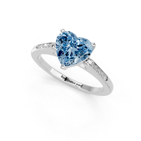 White gold Fancy Blue Heart  Cut Channel Set Solitaire Engagement Ring with Four-Prong Setting_77