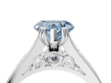 White gold Fancy Blue Heart  Cut Channel Set Solitaire Engagement Ring with Prong Setting_24