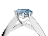 White gold Fancy Blue Heart Cut Cut Channel Set Solitaire Ring with Four-Prong Setting_28