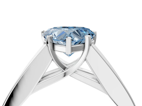 White gold Fancy Blue Heart Cut Cut Channel Set Solitaire Ring with Four-Prong Setting_28
