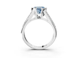 White gold Fancy Blue Heart Cut Cut Diamond Channel Set Pave Band with Tension Prong Setting_3