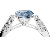 White gold Fancy Blue Heart Cut Cut Diamond Channel Set Solitaire Ring with Four-Prong Setting_100