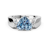 White gold Fancy Blue Heart Cut Cut Diamond Channel Set Solitaire Ring with Four-Prong Setting_119