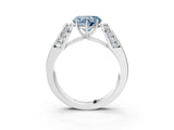 White gold Fancy Blue Heart Cut Cut Diamond Channel Set Solitaire Ring with Four-Prong Setting_122