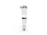 White gold Fancy Blue Heart Cut Cut Diamond Channel Set Solitaire Ring with Four-Prong Setting_2