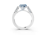 White gold Fancy Blue Heart Cut Cut Diamond Channel Set Solitaire Ring with Four-Prong Setting_3